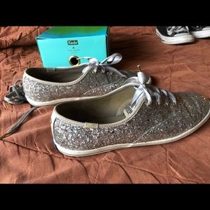 Keds sparkly size 8 Kate Spade